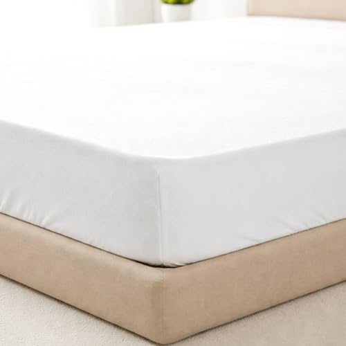 Protector Colchon 150x200 Rizo, Banda elástica perimetral 360°, para Colchon de hasta 25 cm de Altura, Ajuste Firme, Lava a máquina,100% Poliéster