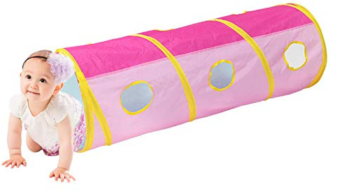 Tech Traders ® Play Tunnel - Children Pop Up Indoor & Outdoor Play Activity-Pink