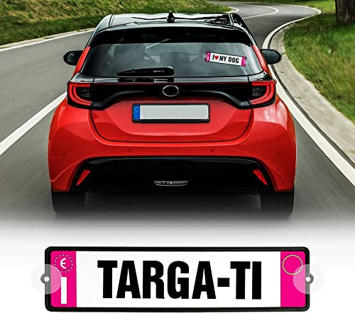 Kit Adesivi Targa Auto con Nome, Rosa