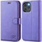 OCASE for iPhone 12/12 Pro Case, PU Leather Wallet, Magnetic Flip Folio Cover with RFID Blocking, Card Holders, Shockproof TPU, and Kickstand for 6.1 Inch iPhone 12/12 Pro, Purple