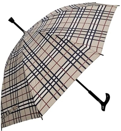 Lemasi Regenschirm Stützschirm Gehstock Gehhilfe mit Fritzgriff & Gummipuffer (beige)