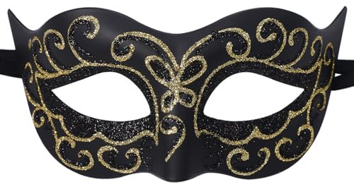 JewelryWe Masque Carnaval Venitien Plastique: Masque Vénitien Homme pour Déguisement Bal de Maquillage Mascarade - Cadeau Homme