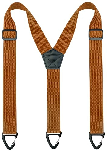 Jemygins - Tirantes ajustables para hombre tipo Y con hebilla triangular antideslizante, marrón, M