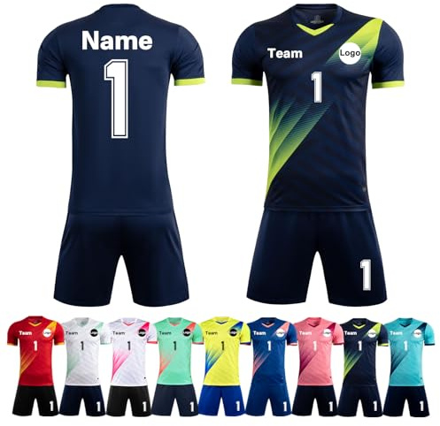 Custom Football Jersey for Adult Kids Men Women Youths Personalised Football Uniform Shirt and Shorts with Name Logo Team Number