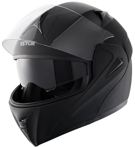 VEVOR Motorcycle Helmet, Unmasked, Smart Street ABS & High Density Helmet with Interchangeable Lens, ECE Approved Comfortable Motocross Helmet, Fit for Youth & Adults，L(59-60cm)