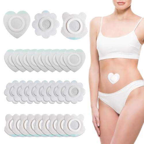 EOYVAIL Oli per massaggi benessere,30 cerotti all'olio di ricino, cerotti per ombelico, autoadesivi, altamente assorbenti, ideali per l'uso in viaggio, in ufficio, a casa e a scuola (senza olio)