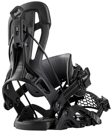 Nidecker Flow Fuse Hybrid Snowboard Bindung Dual-Entry System mit Hybrid-Strap & glasfaserverstärkter Nylonbasis - M - Black