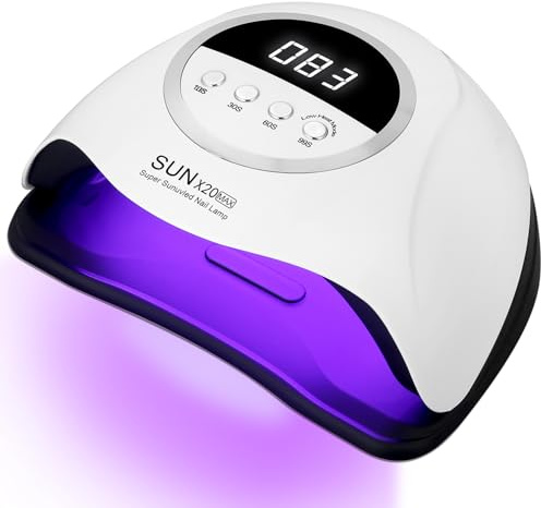 UIHOL Lampada UV LED Unghie, 320W Professionale 72 sfere di lampada a LEDs, Semipermanente Curare Rapidamente Pedicure Fornetto per Tutti i Smalti, Automatico Sensore per Manicure a Casa e in Salone