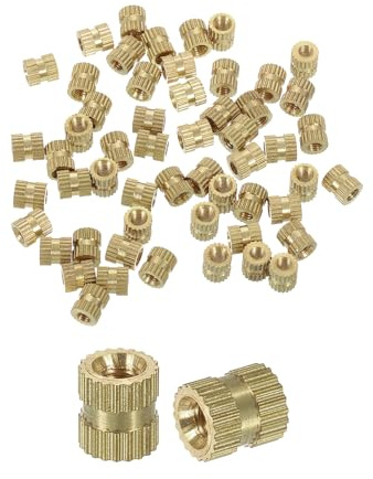 QUARKZMAN 100Pcs Écrous À Encoches M3x6x5.3mm, Laiton En Forme De I À Double Passage Pour Pièces D'impression 3D Pour Pièces D'impression Et Automobiles