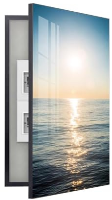 Cubierta decorativa para medidor eléctrico, marco de aluminio, cuadro para colgar cuadros – Caja de distribución, panel de disyuntor, gabinete de fusibles (marco dorado, 70 x 180 cm)