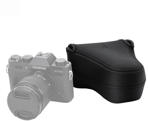 JJC OC-F2BK Neoprene Camera Case Pouch for Fujifilm X-M5 & X-T50 with XC15-45mmF3.5-5.6 OIS PZ Lens and Other Camera with Lens Up to 127 x 85 x 130mm (5.0 x 3.3 x 5.1”) - Black
