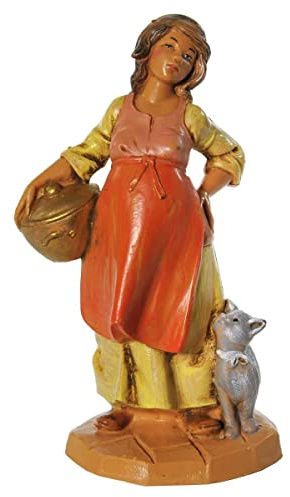 Fontanini PASTORELLA Incinta 12CM in Resina STATUINA PRESEPE (F-99)