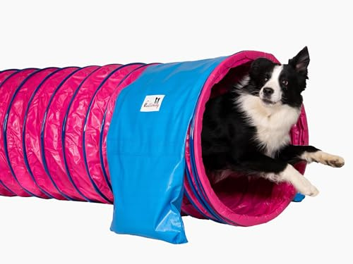 Callieway® Agility-tunnel för hundar, professionell hundtunnel, 5 m lång/60 cm Ø agility-enhet (5 m, fuchsia)