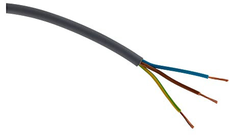 Zenitech Câble d'alimentation électrique H05VV-F 3G1,5mm² Gris - 25m