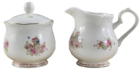 YBK Tech Pot à lait et sucrier en porcelaine anglaise pour dégustation de café