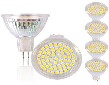 ukzboss MR16 120V 5W led spot Light Bulb GU5.3 Base 110V 130V led Light lamp Bulb 2800-3000K Warm White Soft White Equivalent to 50W Halogen Bulb for Landscape Flood Track Lighting (Warm White 6PCS)