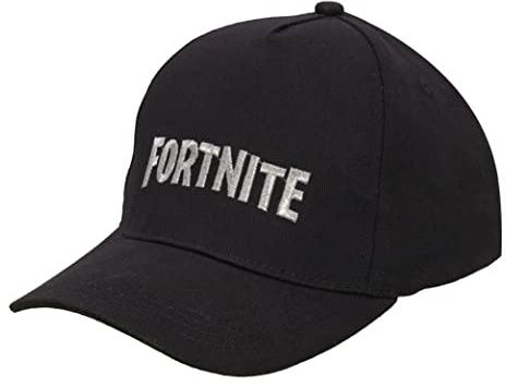 FORTNITE Cappellino da baseball per ragazzi, qualità made Boys Hat and Fitted Cap, Flatbrim Baseball Hat with Sleek Design Black Silver, nero - noir argent