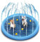 Hundepool, 100cm Splash Pad Sprinkler Play Matte, Kinder Hunde Sprinkler Spritzpad, Verdickte, rutschfeste Einstellbare Wasserhöhe Splash Pad, Sprinkler für Kinder Sommer, Garten, Outdoor Spielzeug
