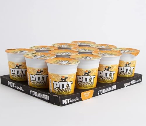 Pot Noodle: Original Curry (Case of 12 x 90g Pots) Delicious Tasty And Yummy Authentic Chinese Flavours Sold By Kidzbuzz