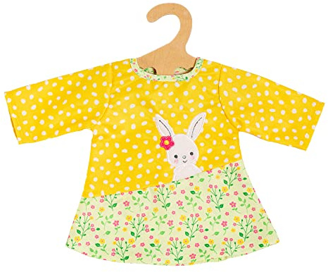 Heless 2355 - Abbigliamento per Bambole di Design Bunny Lou, Abito a Tunica con Applicazione di Coniglietto e Motivo Floreale per Bambole e Peluche di Dimensioni 35-45 cm