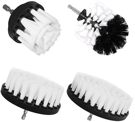 Lot de 4 brosses de nettoyage, têtes de brosse de nettoyage interchangeables, brosse de nettoyage rotative multifonctionnelle, brosse de forage, outils de nettoyage ménager.