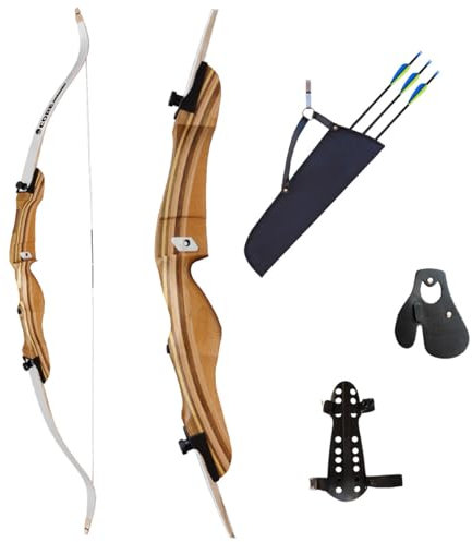 Franks-Castle Bogenset Einsteigerset Recurvebogen Core Hit 68 mit Zubehör und Carbonpfeilen 16 lbs