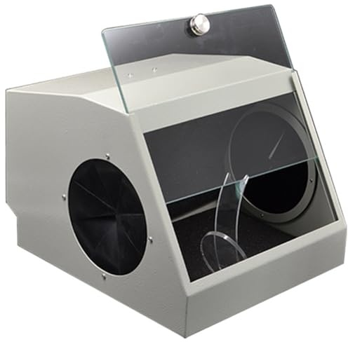 XLTEAM Modular Blast Cabinet, Dental Dustproof Box, Air Sandblasting Cabinet Sandblaster, with Air Extraction and Filter Device, LED Light Source, for Sandblasting Lapping Engraving Operation