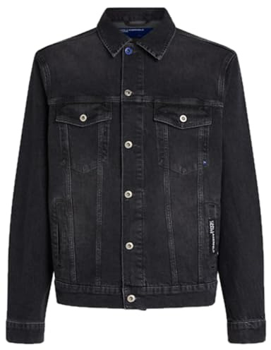 KARL LAGERFELD JEANS Homme Regular Denim Jacket Gris foncé délavé M