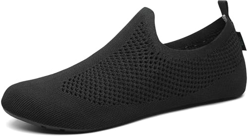 SAGUARO Zapatillas de Estar por Casa Hombre Mujer Zapatos de Casa Ligero Comodas Pantuflas Flexible Antideslizante, Negro 44/45EU