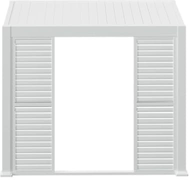 Hespéride - Persienne Coulissante pour Pergola Bioclimatique Evora Blanche pour Grand Modèle 1/3 Côté L 236,5 x H 279 cm Lames Amovibles