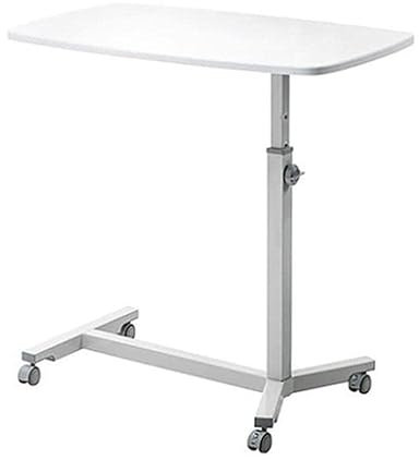 Over-Bed Tables Reinforced Pneumatic Overbed Table with Lockable Wheels Portable Laptop Workstation Mobile Sitting Standing Desk for Home Office Portable