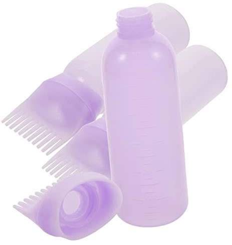 VALICLUD 3 Stück Teiliges Haaröl-applikatorflaschen Wurzelkamm Einfach Zu Drücken Für Haarfärbemittel Conditioner Und Öl Für Friseurbesuche Färben Und Dauerwellen Violett