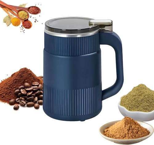 YOPOTIKA Macinacaffè elettrico, macinacaffè elettrico con 1 lama sostituibile, cucchiaio, spazzola, mulino elettrico multiuso per chicchi di caffè, erbe, noci, grani