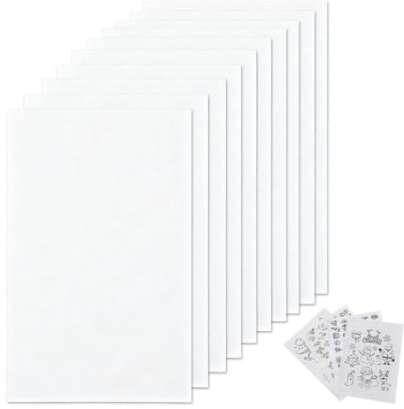 10 Sheets Water Soluble Embroidery Stabilizer, 30 x 21cm A4 Adhesive Dissolvable Backing for Machine and Hand Embroidery