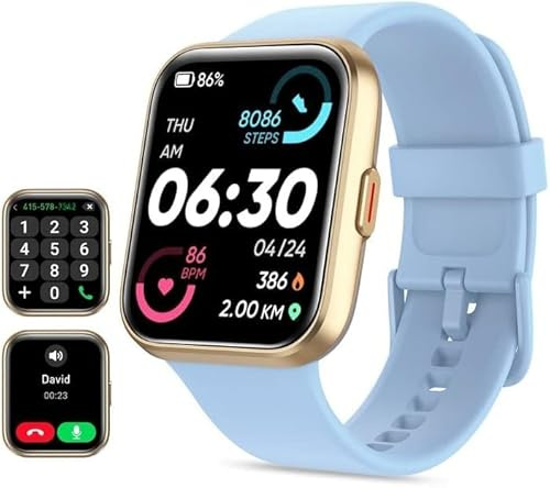 Orologio Smartwatch Uomo Donna 1,85 Smart Watch con Rispondi/Fai Chiamate, Alexa Integrata, 110+ Sport, Contapassi Monitoraggio Sonno SpO2 Frequenza Cardiaca, Impermeabile 3ATM, per Android iOS