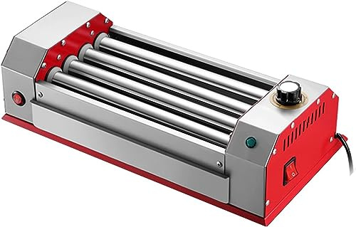 Hot Dog Roller Machie 600w - Korvgrill I Rostfritt Stål Med Värmerullar För Kök, Red, 600W