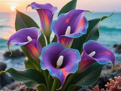 Eccellente Calla bulbi,Calla Lily pianta vera,Piante erbacee perenni,Decorazione del giardino, bulbi belli e sani(non fiori artificiali)-4 bulbi-E