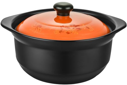 Pentola in Ceramica con Coperchio, pentola di Terracotta per Cucinare/casseruola, casseruola, pentola di Terracotta, pentola per brasare, pentola per zuppa per Cucinare,