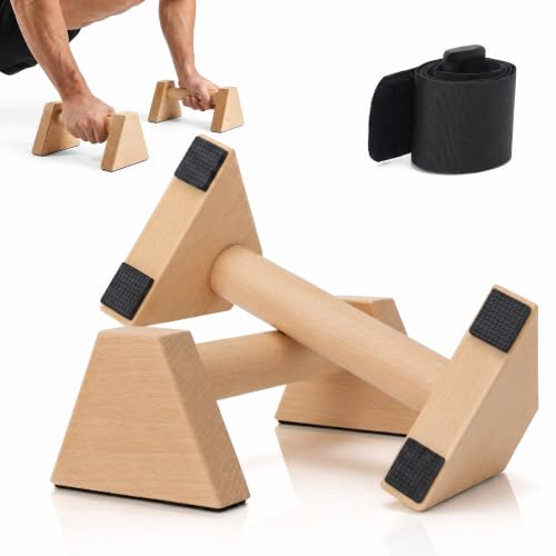 2 Stück Liegestützgriffe aus Holz, Push Up Bars Parallettes