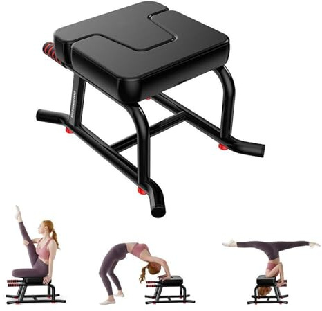Genérico Taburete For La Cabeza De Yoga, Cómodo Taburete For La Cabeza con Almohadilla De Cuero Suave De PU, Construcción De Acero Estable For Entrenamiento Y Práctica(Black)