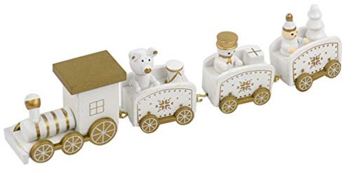Weihnachtszug Aus Holz Spielzeug Weißes Ornament Dekorativer Zug Für Zuhause Für Partydekorationen Zufälliger Stil