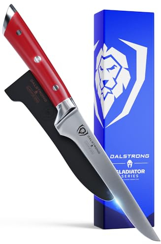 Dalstrong Boning Knife - 6 inch - Gladiator Series - High Carbon German Steel - Crimson Red ABS Handle - Meat Carving, Trimming, Deboning - w/Sheath - NSF Certified