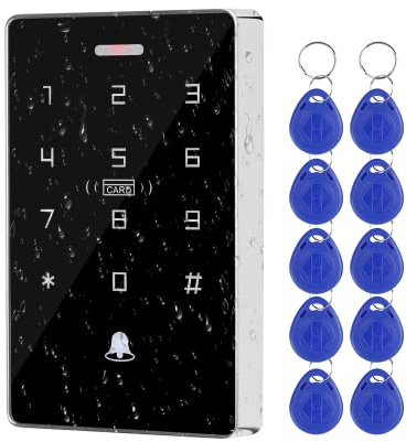 FusyTuly NFC RFID Access Control Keypad IP68 Waterproof Dual Frequency 125KHz / 13.56MHz Touch Password Keypad Access Controller Reader 10000 User