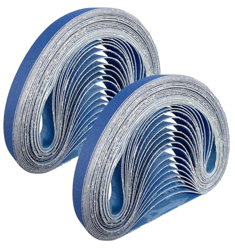 Zirkonium korund slipband 13 x 475 mm (35 stycken), slipband set korn 5 x 60/80/100/120/180/240/320 för bandslipmaskin stationär