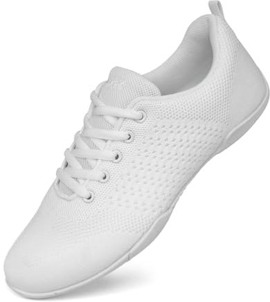 Asyusyu Chaussures de pom-pom girl - Baskets de danse en maille - Pour femme - Pour la ligne et l'aérobic, Blanc., 39 EU