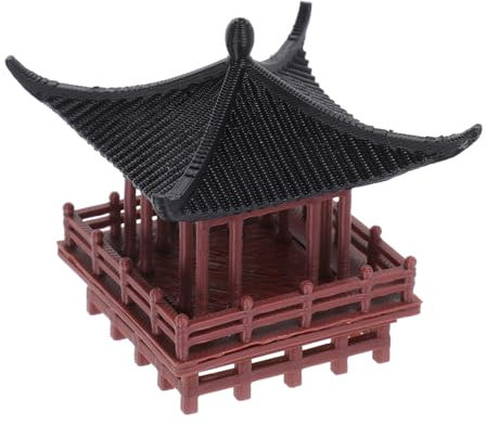 HEMOTON Padiglione Cinese Retrò Statua Da Tavolo in Plastica Miniatura Per Bonsai Decorazione Paesaggistica Simulata Oggetto Scena Per Casa e