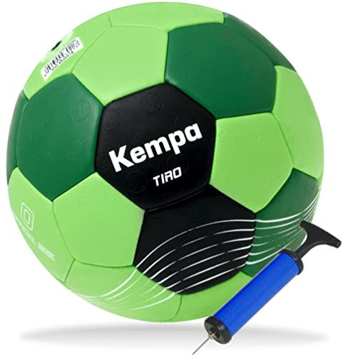 Kempa Handball Tiro grün extra leicht für Kinder bis 7 Jahre Größe 0 + Ballpumpe