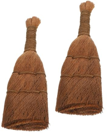 HIAKDOFT 2pcs Palm Fibre Bonsai Cleaning Brushes Durable Garden Scrub Tools with Sturdy Bristles for Efficient Bonsai Care and Soil Surface Maintenance