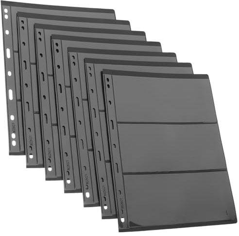 Zerodeko 10 Sheets Double-sided Transparent PVC Stamp Collecting Loose-leaf Holders for Standard Stamp Collection Book Reusable Pages for Organizing Photos Banknotes and Cards