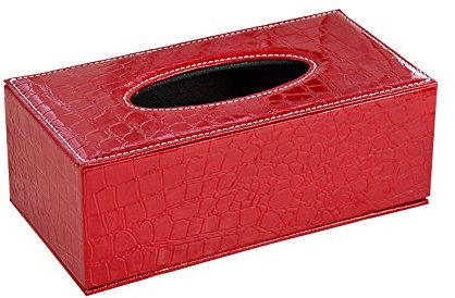 Papierhalter, Attraktive Robustes Platzangebot Etui Serviette Lederhalter Auto Automobildekoration Packungsinhalt Leder Haushalt Büro Tissue Box Papierhalter, Rechteckiges Tissue(1 PCS Red)